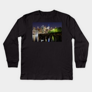 New York City at Night Kids Long Sleeve T-Shirt